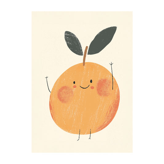 Cute-Happy-Peach-Fruit-Scandi-Nursery-Print