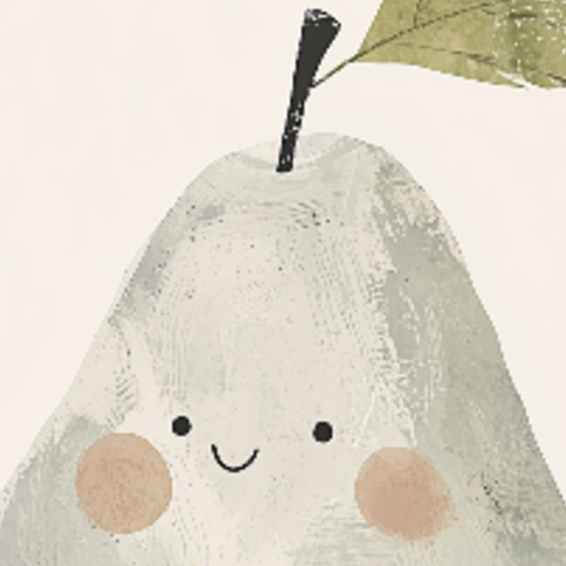 Happy-Grey-Pear-cute-fruit-nursery-poster