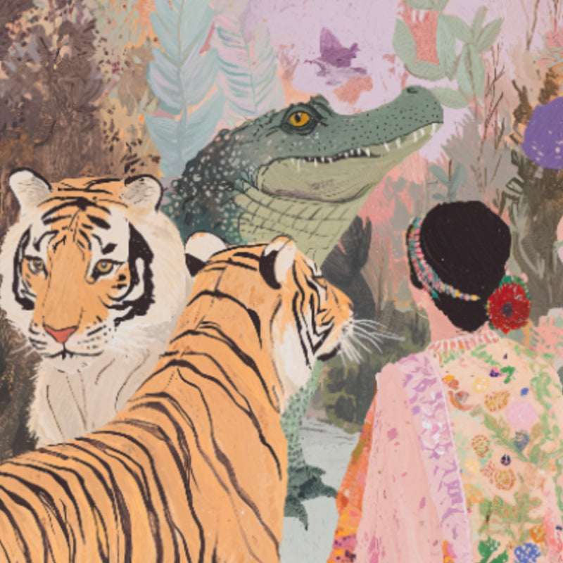 Japanese-tiger-crocodile-art-print-detail