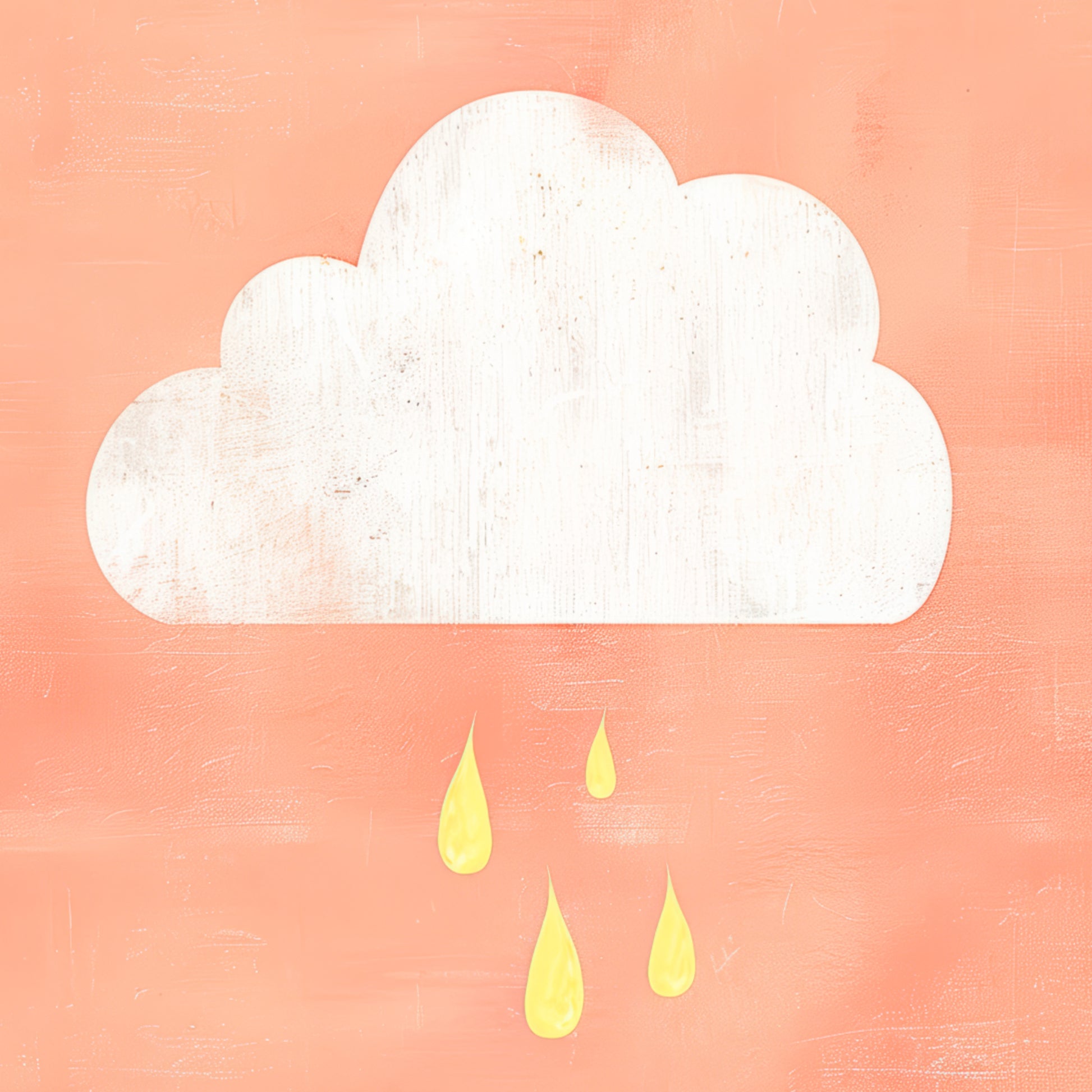 Rain-Cloud-on-Peach-coral-Tones-Nursery-Print