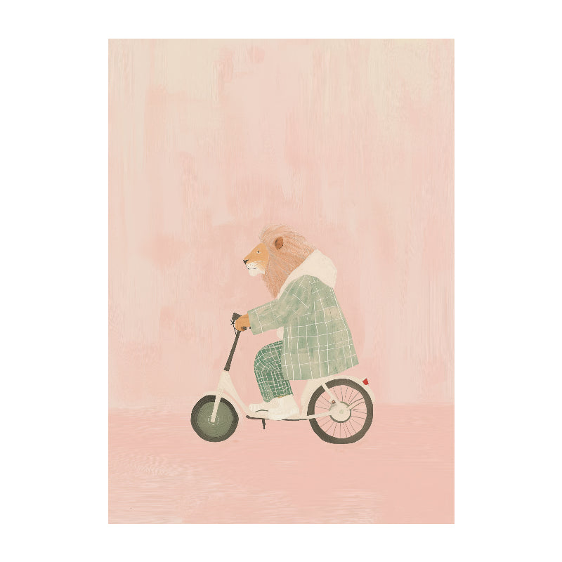 cool-lion-on-scooter-vintage-print