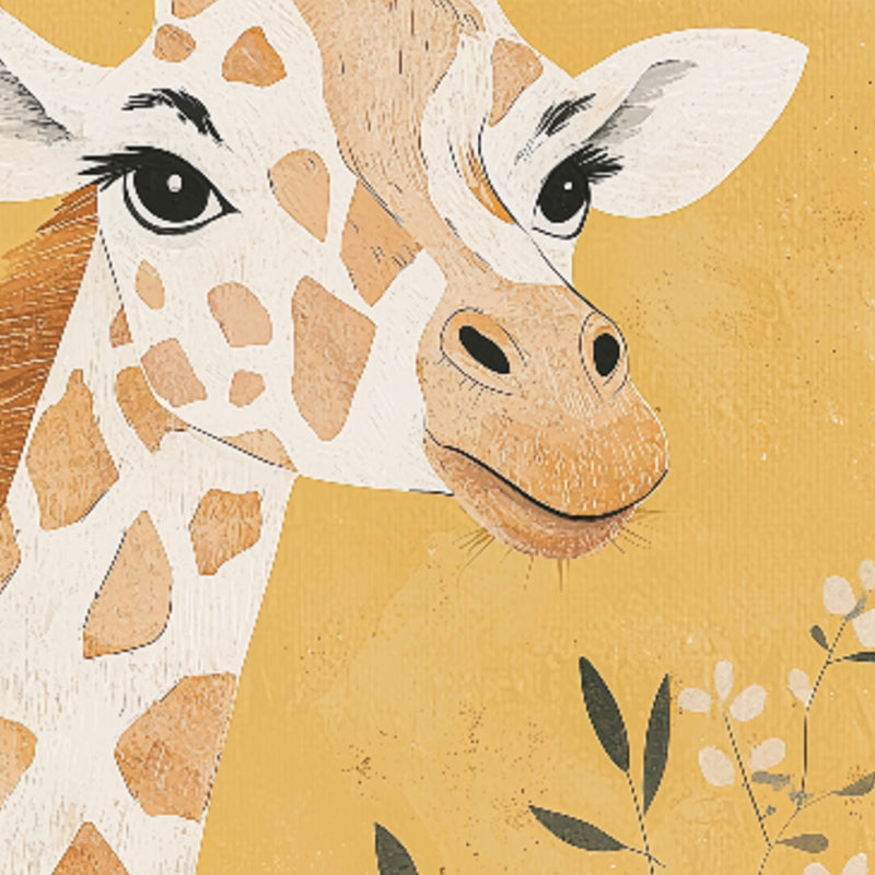 giraffe-head-japanese-floral-print-ocre