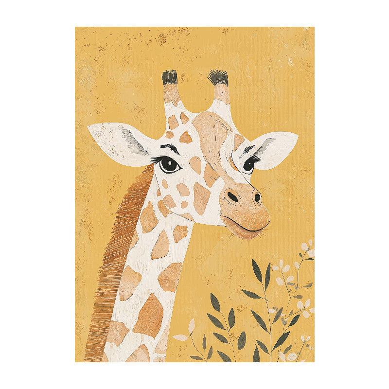 giraffe-japanese-floral-print-ocre