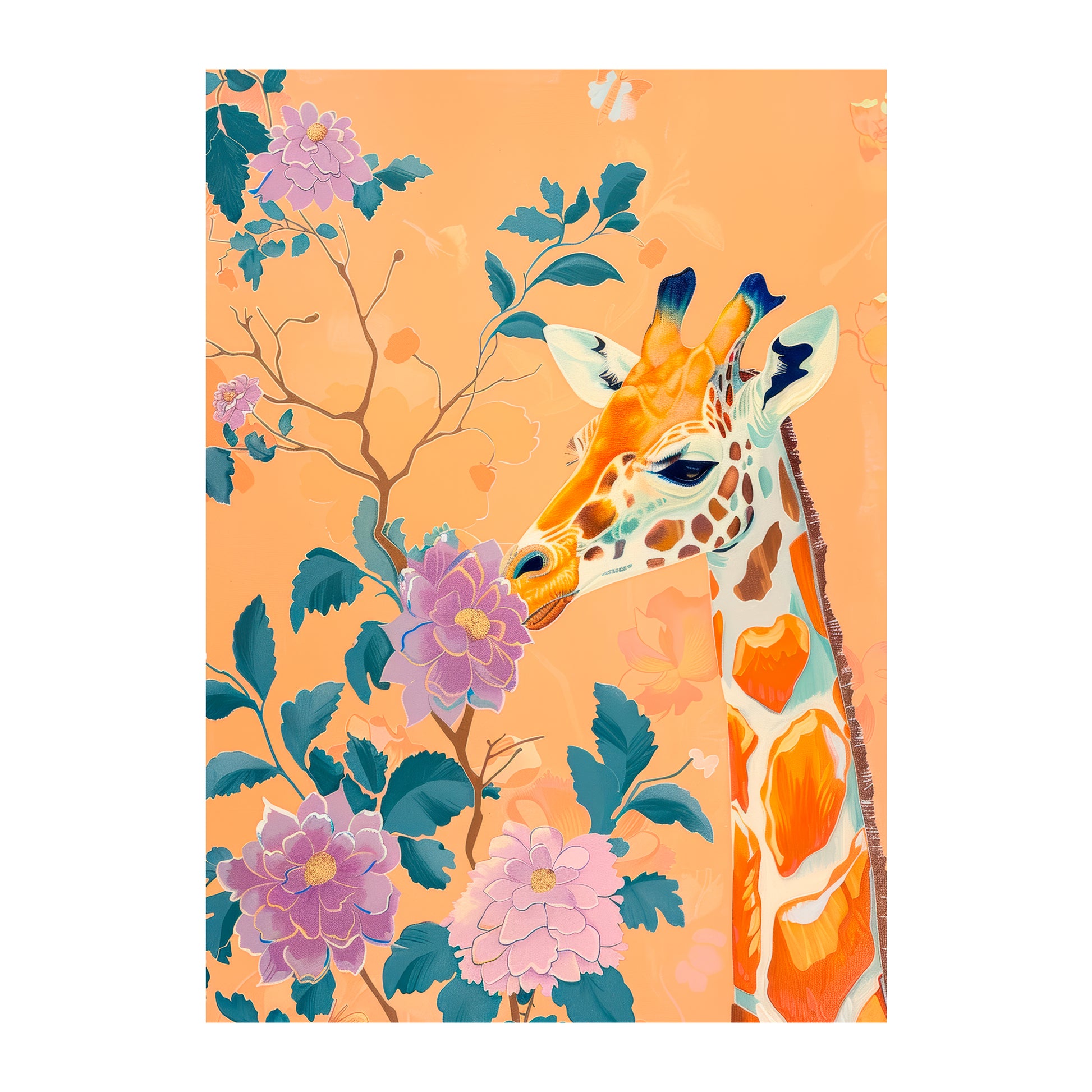 giraffe-with-flowers-japanese-style