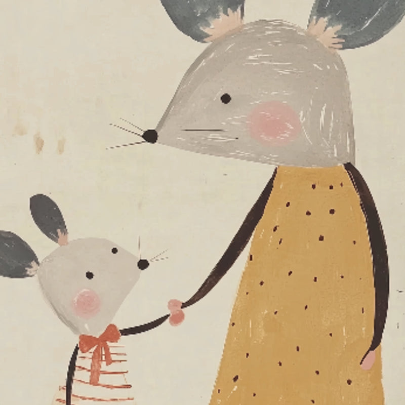 mouse-mum-child-Scandinavian-Childrens-Wall-Art-Poster-detail