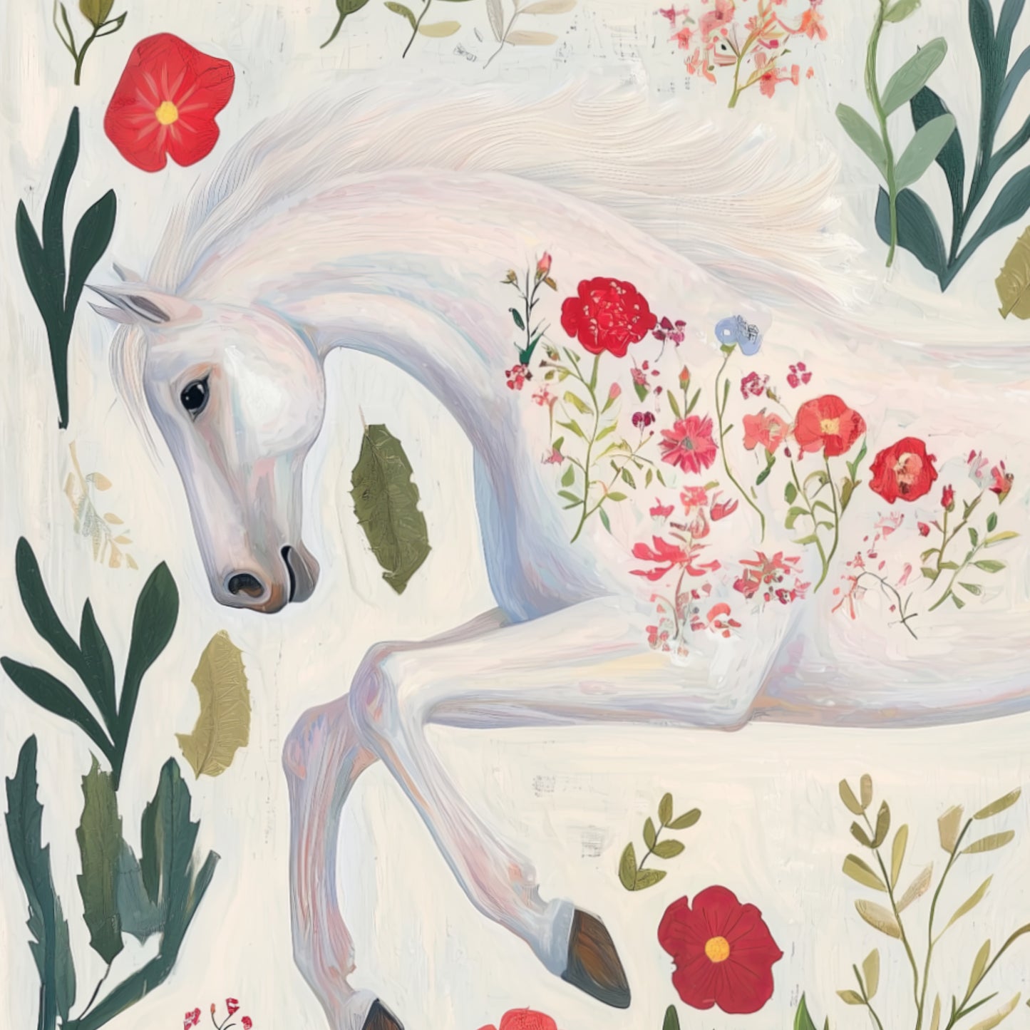 white-horse-print-floral